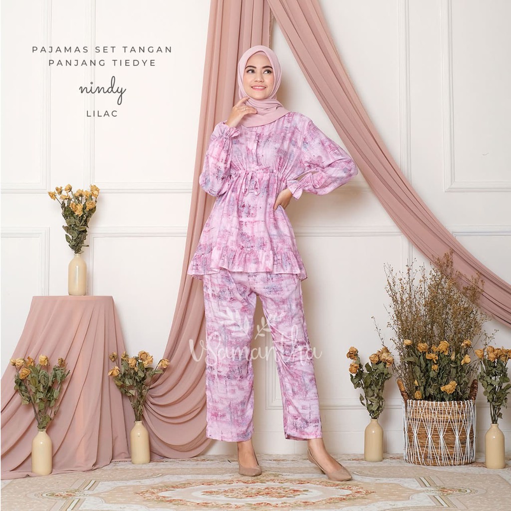 Pajamas Set / Piyama Set Muslim Rayon Rempel Busui Friendly - Tangan Panjang