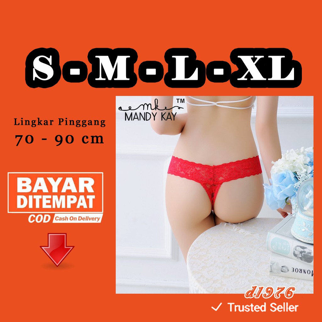 d1976 Premium G String Wanita Sexy Size S M L XL Celana Dalam Seksi Transparan CD Underwear H185