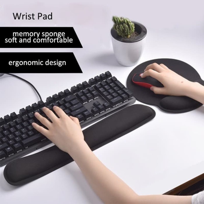 Keyboard Wrist Pad Bantalan Tangan Memory Foam Working Desk Organizer