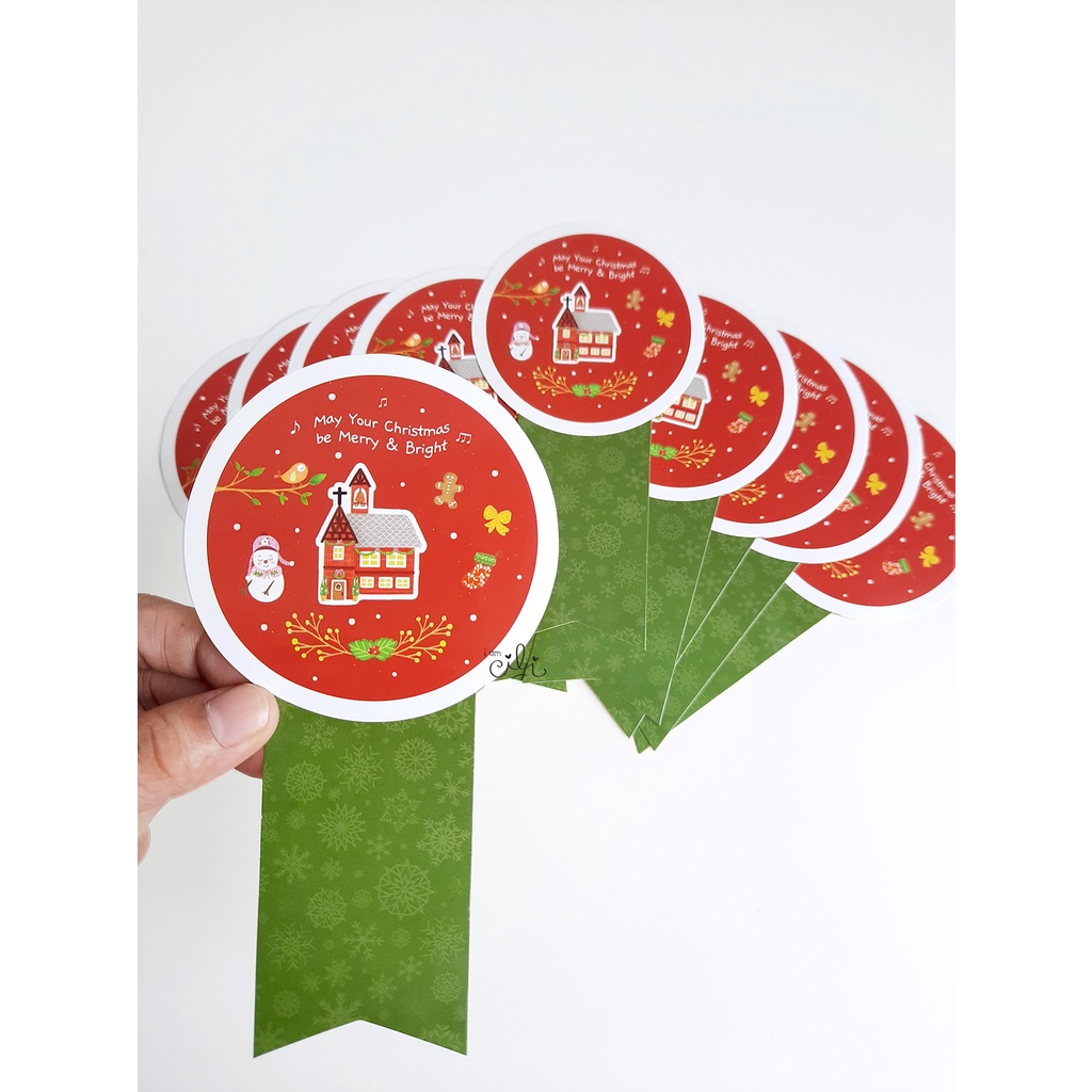 

(SC027/SC028) stiker toples kue kering natal merry christmas Chruch