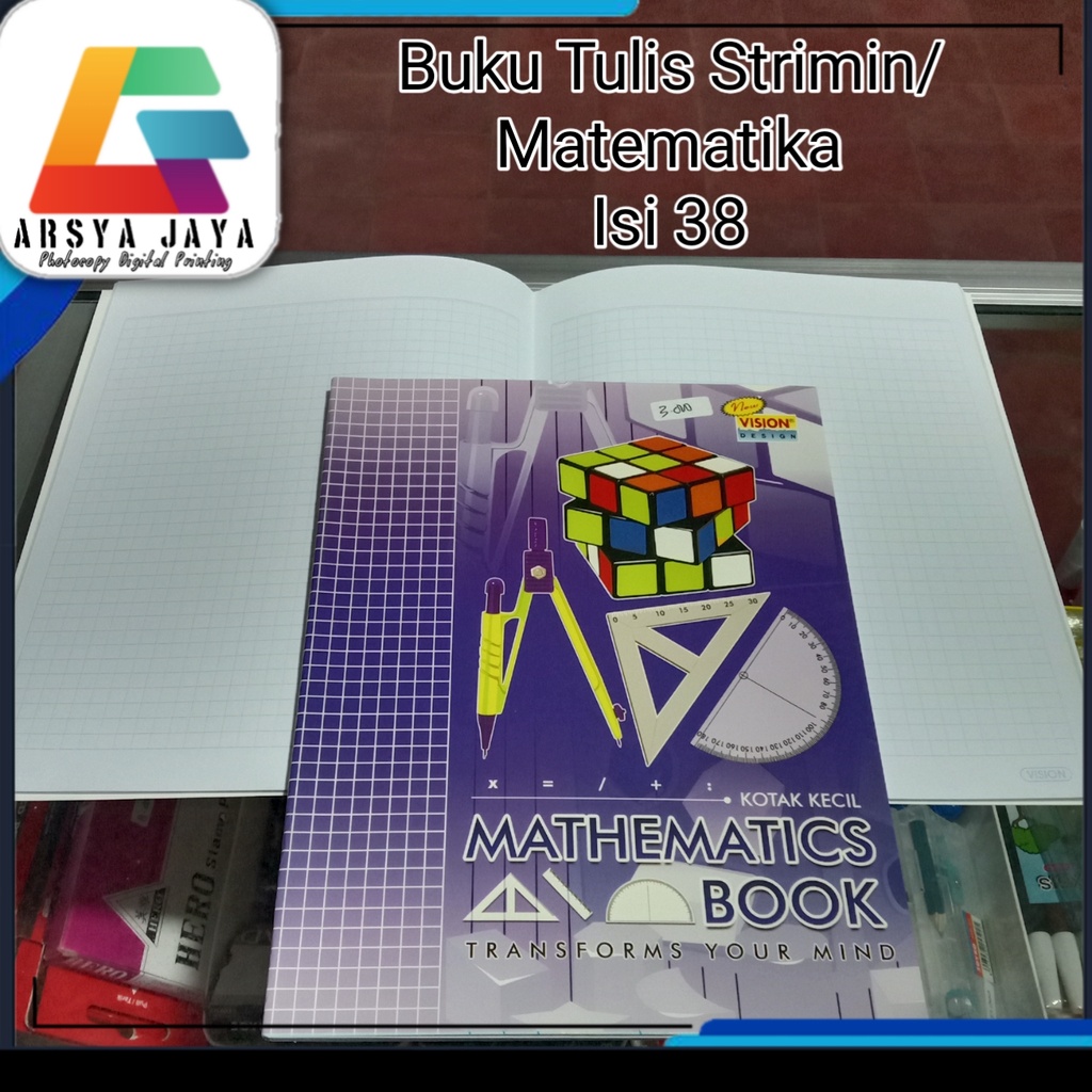 

1 PCS BUKU TULIS MATEMATIKA 38 LEMBAR VISION / 38 LEMBAR BUKU KOTAK KECIL VISION