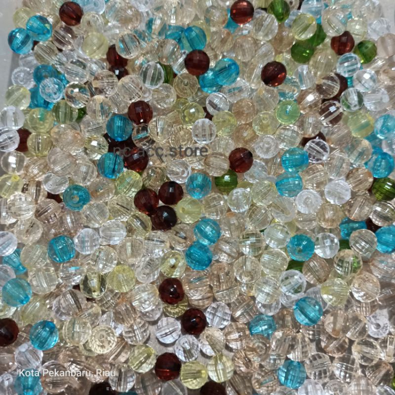 Mote Akrilik Bening 8mm Warna Mix