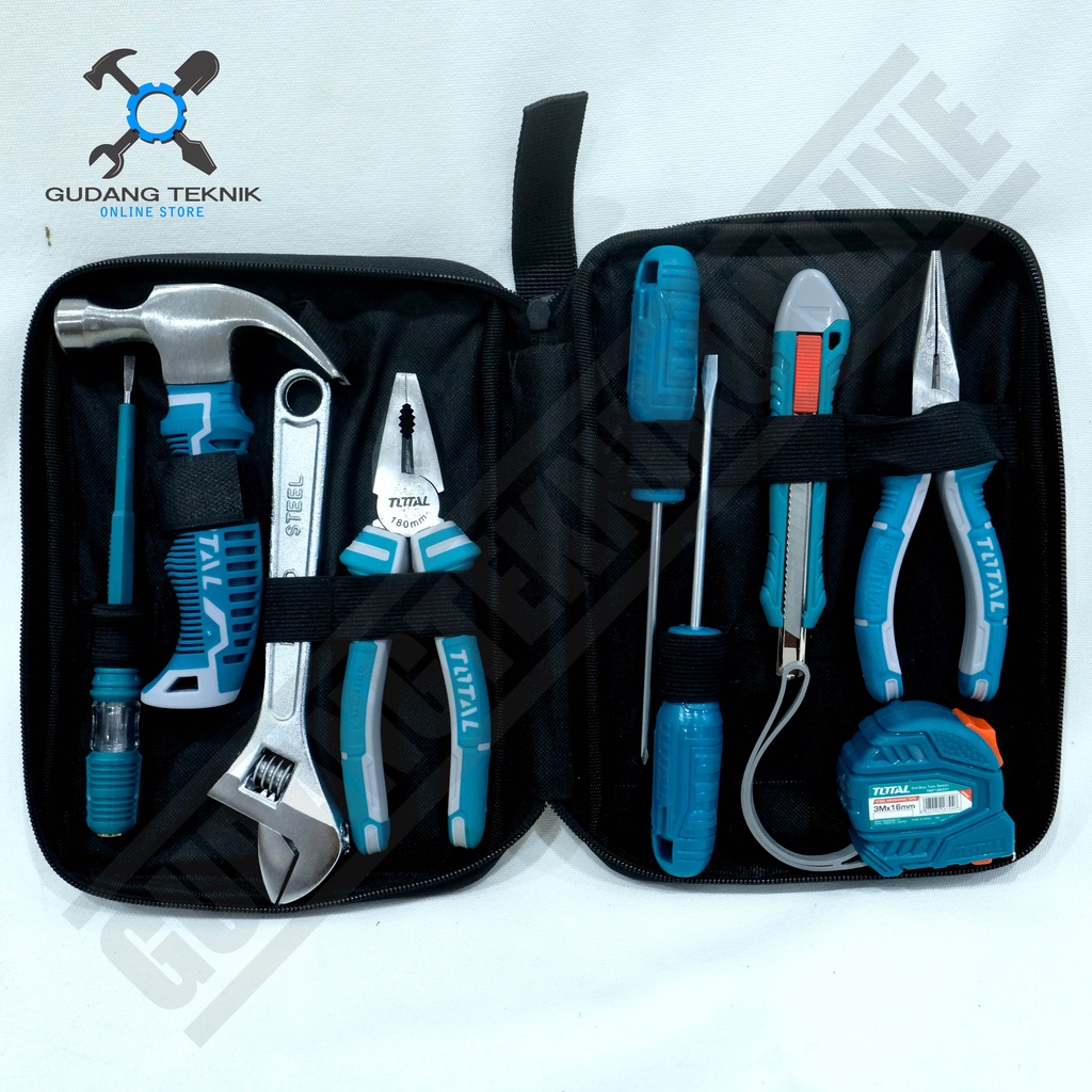 Hand Tools SET 9 Pcs TOTAL THKTHP90096 / Alat Pertukangan PerkakasTangan  Tool Kit SET 9Pcs 90096 TOTAL