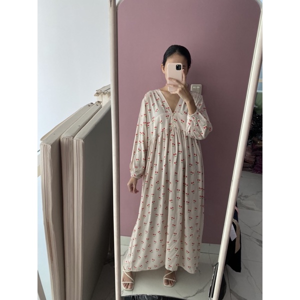 NABO - Sayonara Long Dress (Dress Bahan Rayon) ( Untuk Gingham Kotak Kecil)