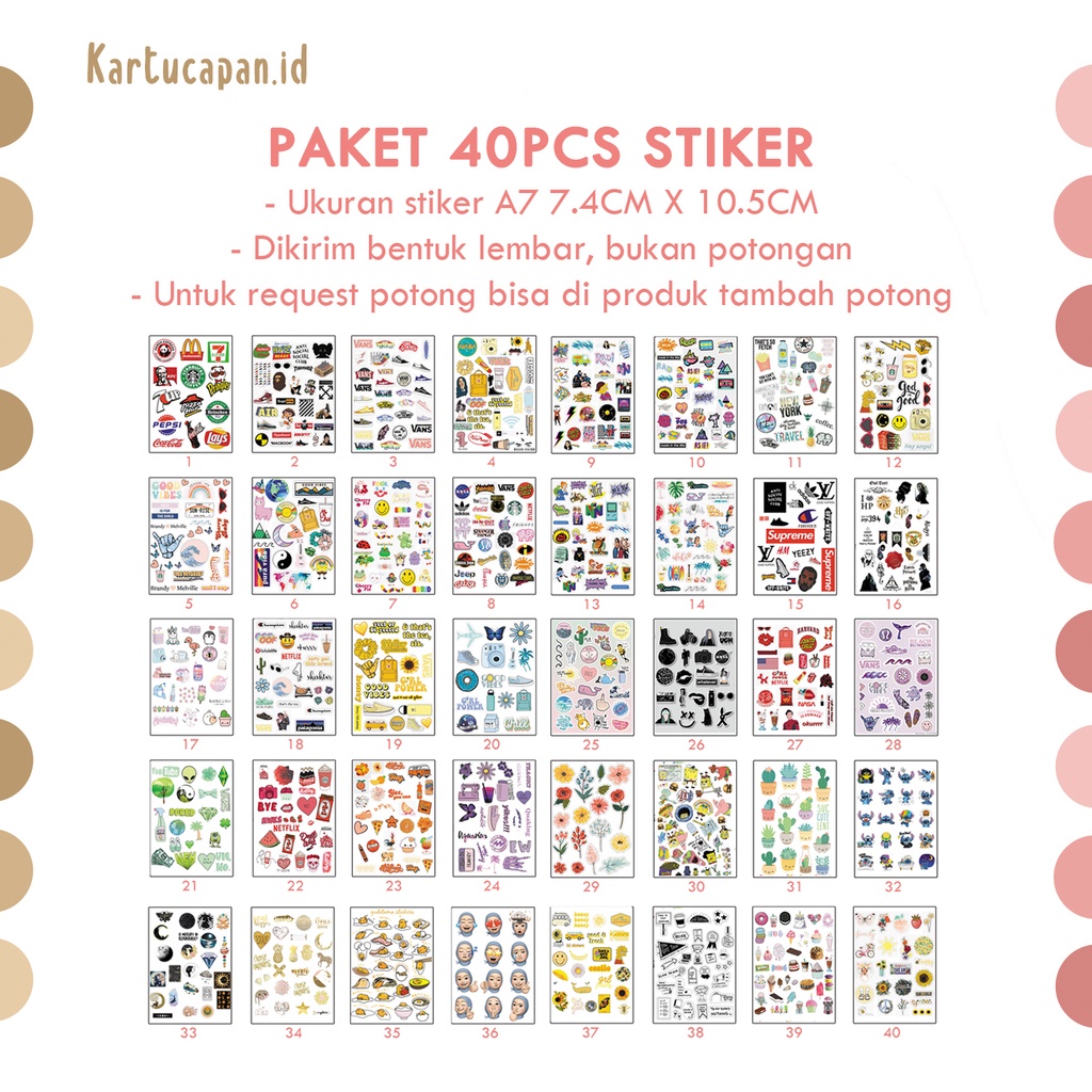 

(HNR)[ PAKET 40 STIKER ] STIKER AESTHETIC/ STIKER TUMBLR