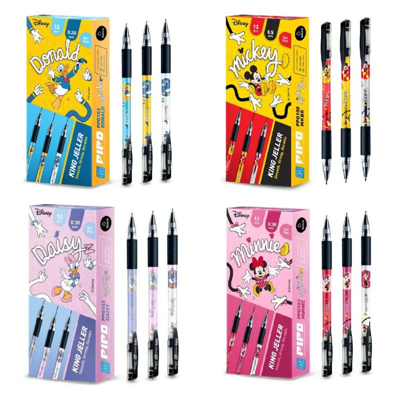 

PIPO MICKEY, MINNIE, DAISY dan DONALD DISNEY Pulpen Lucu 0.38mm isi 1 pcs tinta hitam ballpen, pen, pena, pensil, joyko, pipo