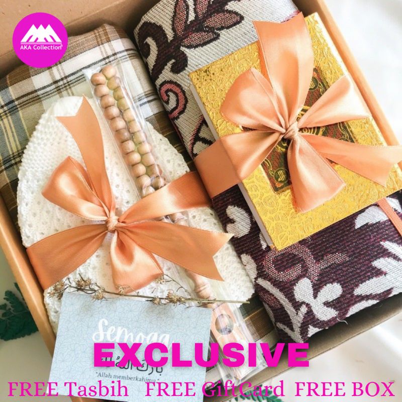[EXCLUSIVE 5 IN 1] PAKET KADO COWOK SARUNG SAJADAH TASBIH AL QURAN - GIFT BOX SET COWOK HADIAH ULANG