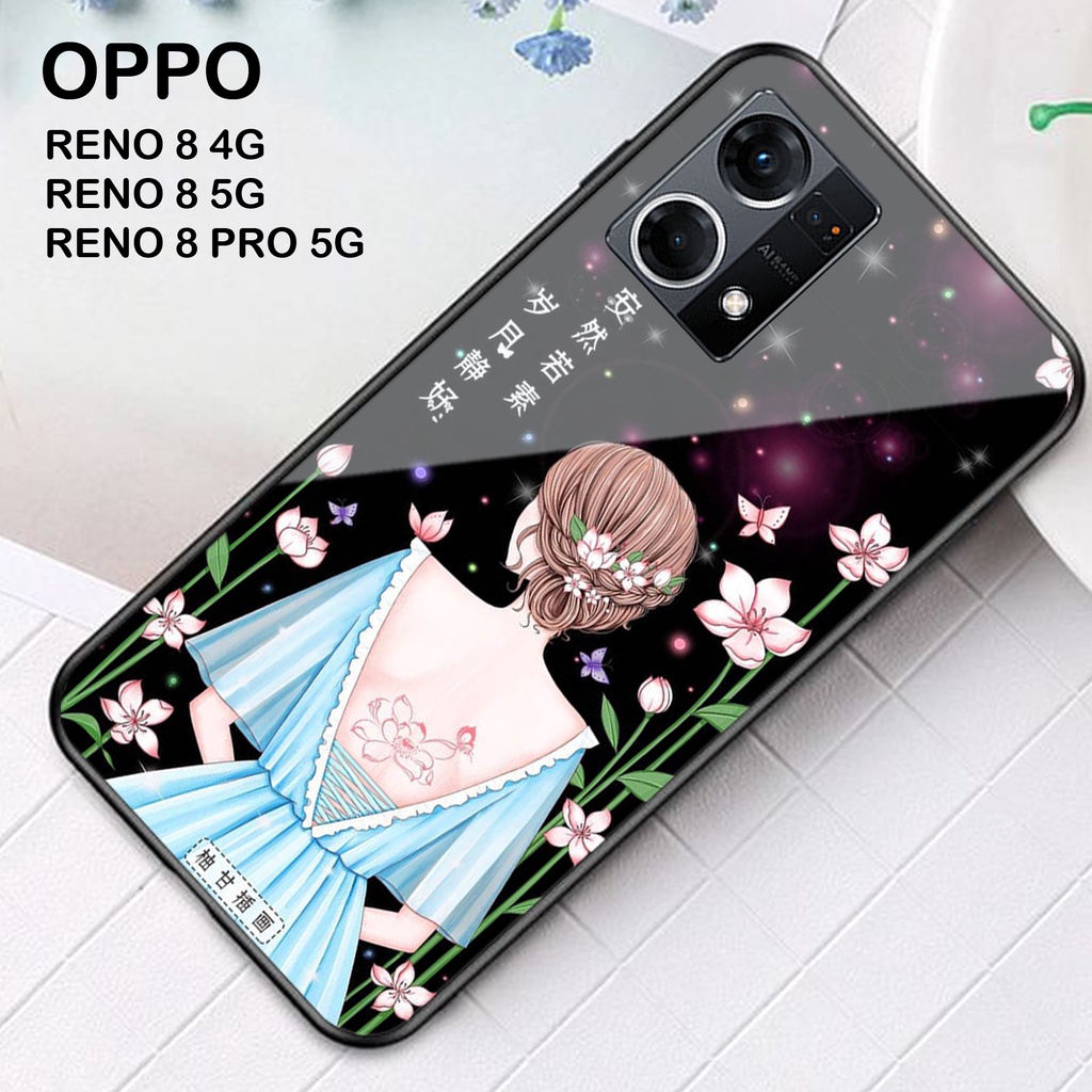 Custodia RMSOL Per Oppo Reno 8 Pro 5G - Cover In Vetro Temperato E TPU Con Effetto Sfumato - Protezione Antiurto E Antigraffio