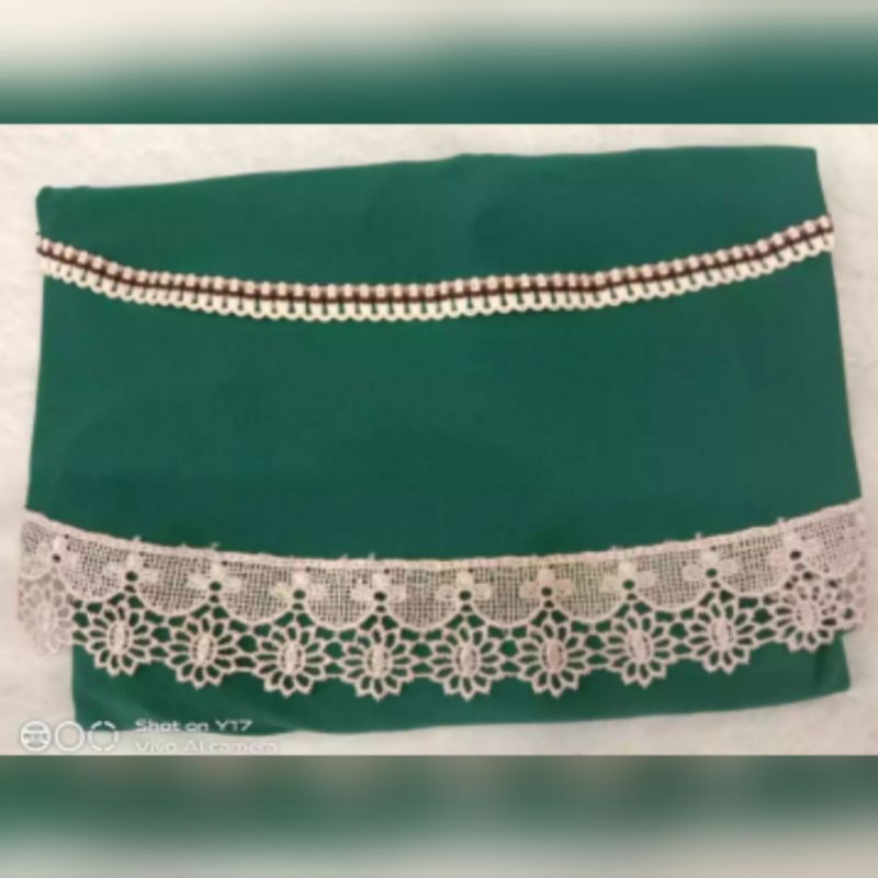 Hijab / Jilbab / Kerudung / Bergo / Khimar Instan Jersey Serut Renda List / Renda Serut Renda List Model Bergo Terbaru Termurah,Terjangkau dan Terlaris 2021/ Kerudung Wanita/ Muslimah Hijab-Hijau Botol