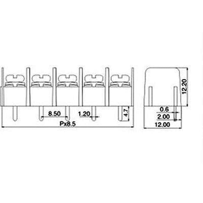 Splice Terminal Connector Terminal Blok Block 2P 2Pin Tipe KF8500