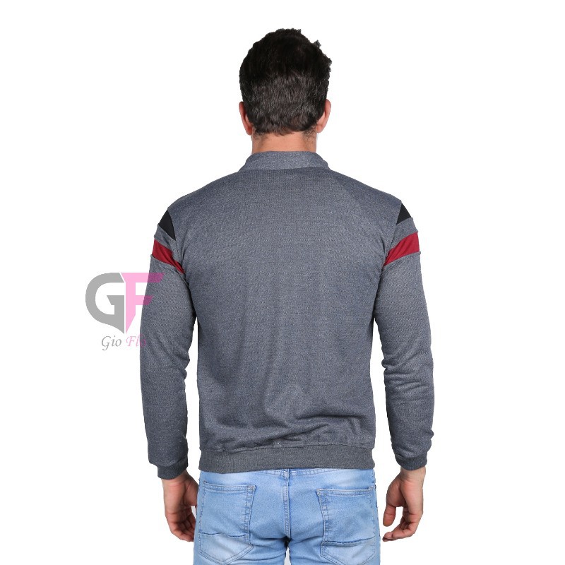 GIOFLO Jaket Training Distro Pria Abu Tua / JAK 2271