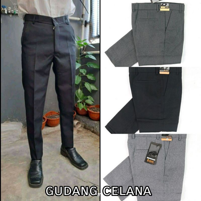 CELANA KANTOR FORMAL PRIA SLIMFIT BAHAN DASAR KAIN WOLL