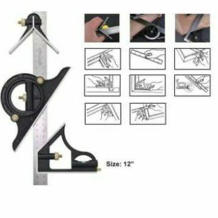 

Penggaris Waterpass Siku Kombinasi Dengan Busur 12 Inci / Combination Square Ruler JunDW