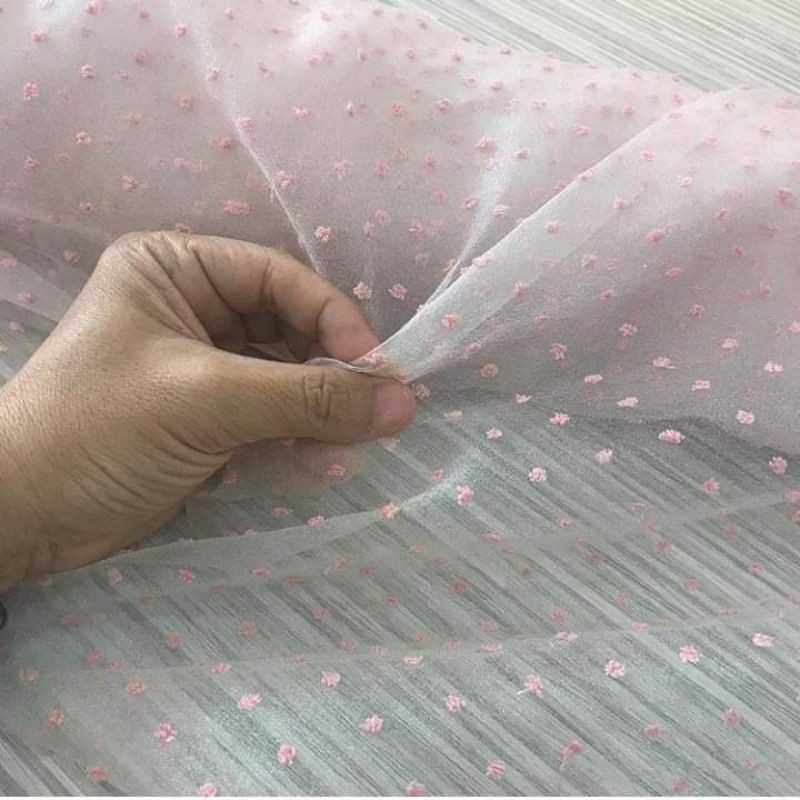 Kain Organza Dot Premium Dotty Dots Meteran