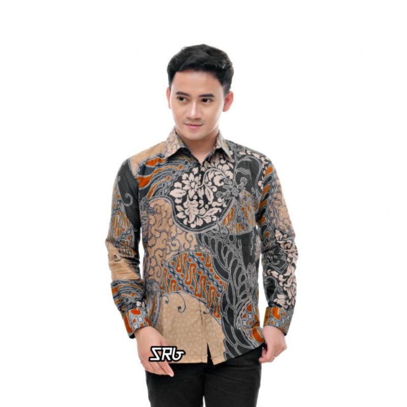 [COD]BATIK COUPLE KELUARGA AYAH DAN ANAK LAKI LAKI-BATIK COUPLE ATASAN MOTIF CAP COKLAT/ SIZE JUMBO M L XL XXL 3L 4L 5L 6L