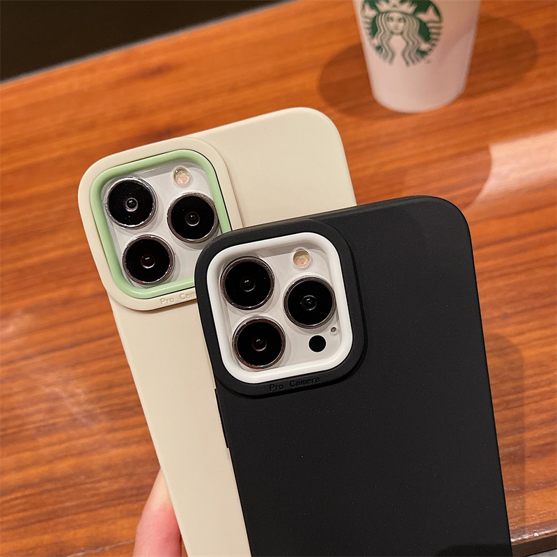 Soft Case Silikon TPU Warna Kontras Untuk IPhone 13 12 11 Pro X XS Max XR