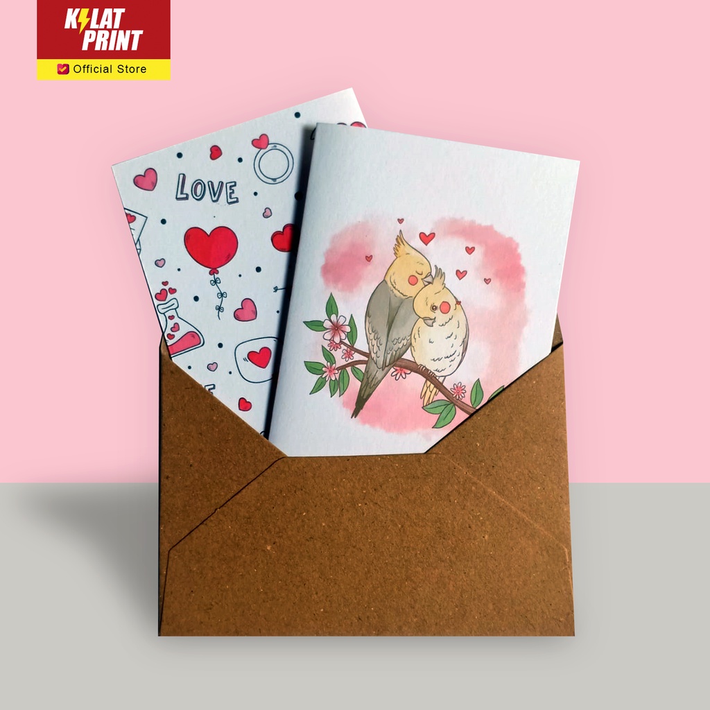 Gift Card Kartu Ucapan Love Bird Valentine