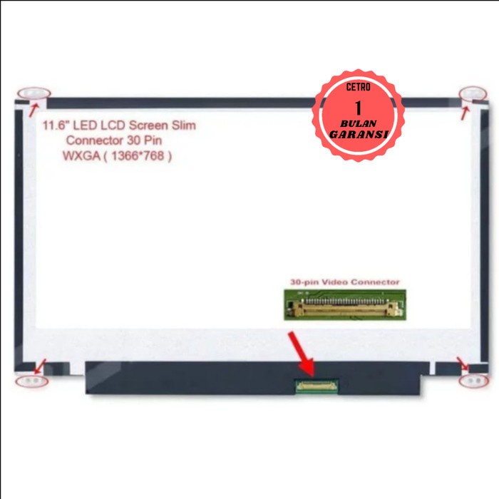 LED LCD Laptop Asus EeeBook E202 E202S E202SA Series N116BGE-EB2-NEW