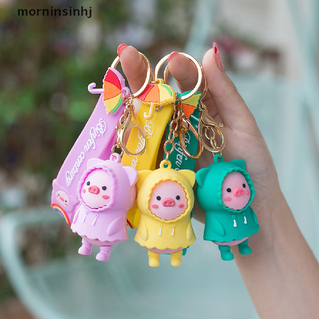 Mor Gantungan Kunci Bentuk Boneka Kartun Babi Bahan Metal