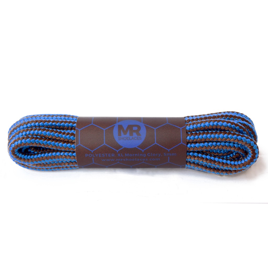 MR Shoelaces CR14 Morning Glory (Biru Coklat) Tali Sepatu Bulat Corak / Motif 5-6mm 80cm 90cm 100cm 120cm 150cm