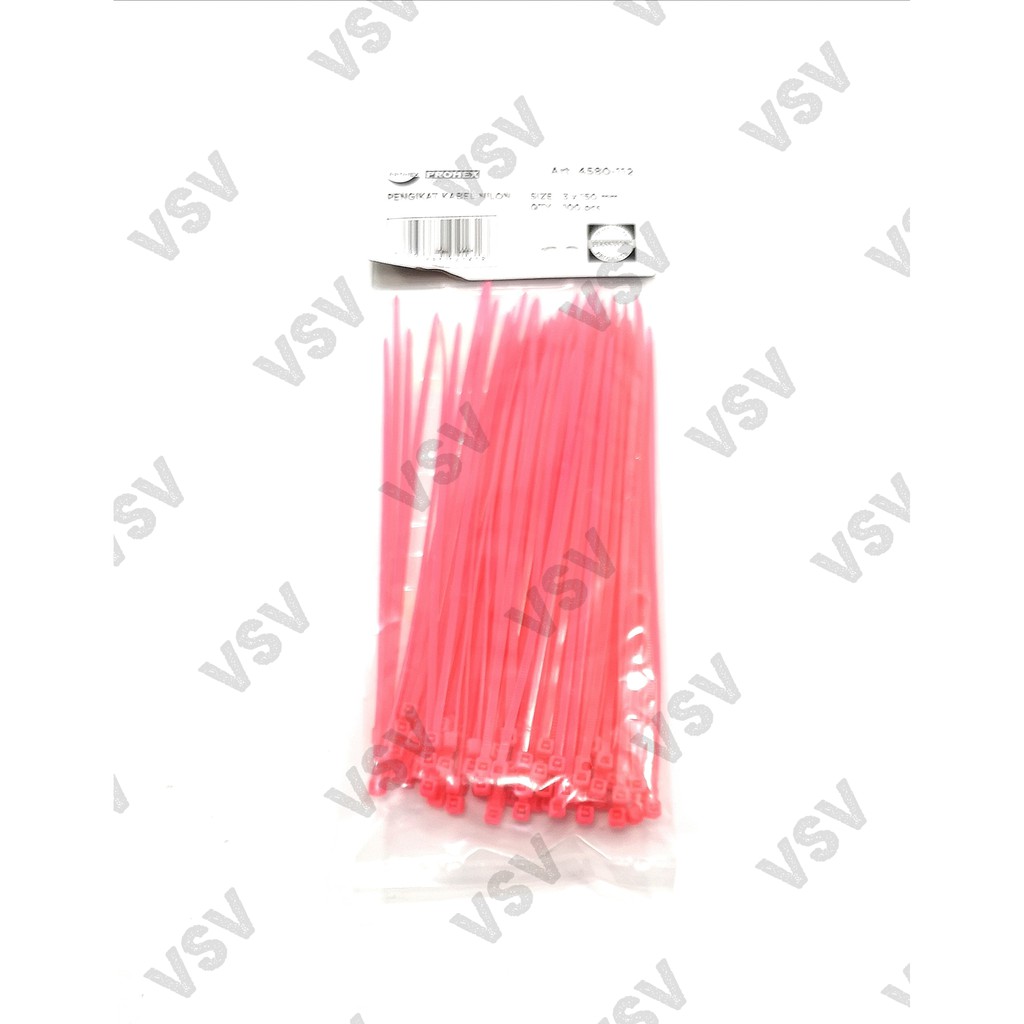 Hasston Kabel ties 3x150mm merah muda 4580-112 Nylon Cable ties