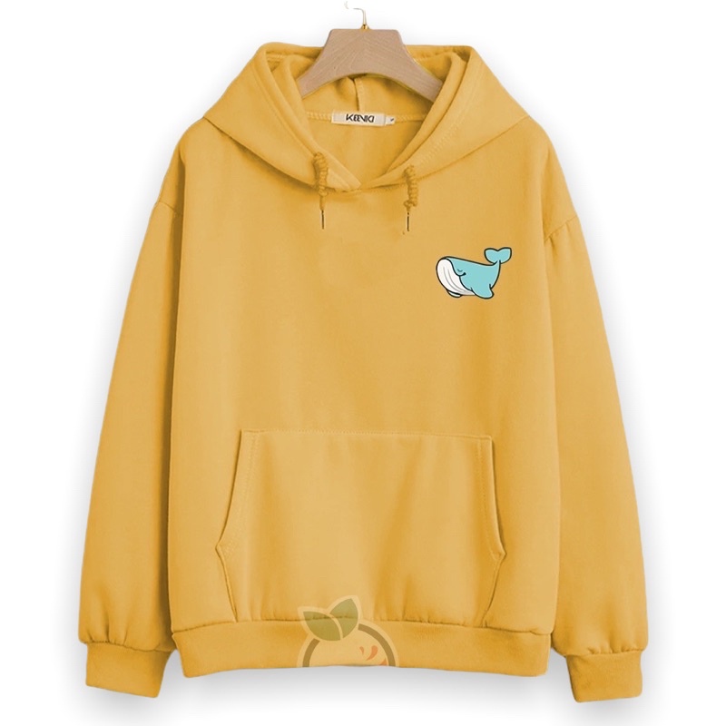 Lilipop.id Sweater Wanita Whale Paus Hoodie Jumper Outwear