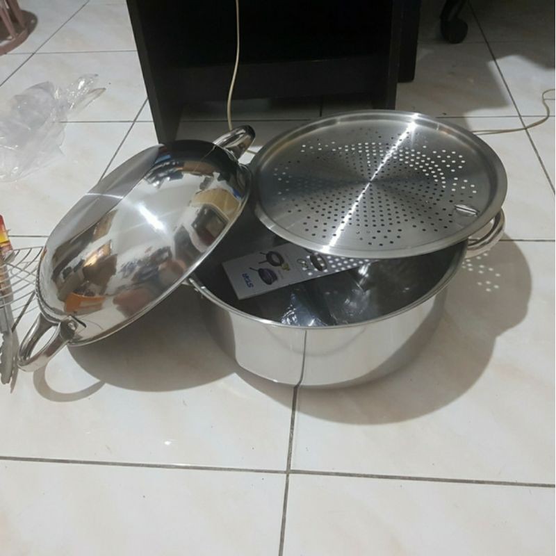 panci SUPRA superpot 7in1 32cm. Steamer Kukusan Klakat Serbaguna