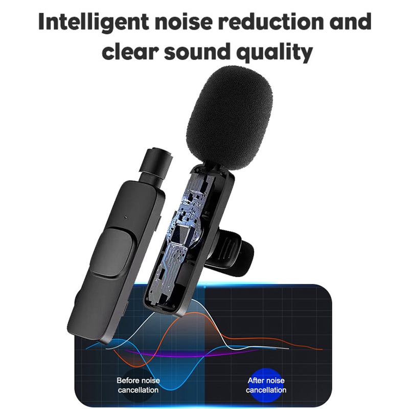 Mic Wireless HP Vlog Youtuber Portable Microphone Mic Clip On Wireless USB PC Laptop Zoom Webinar Podcast Teleconference Meeting