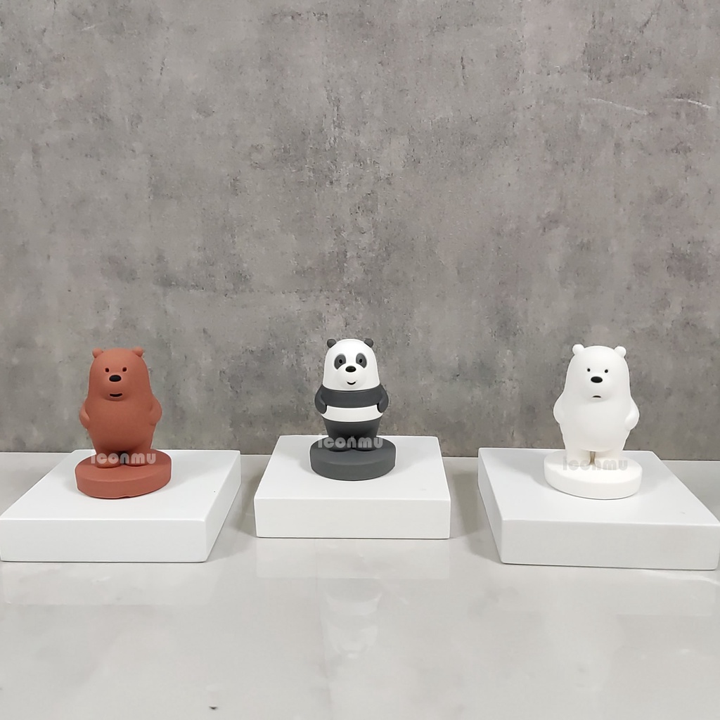 Miniso Pajangan 3D Karakter We Bare Bears / WBB - Grizzly / Pan Pan / Ice Bear