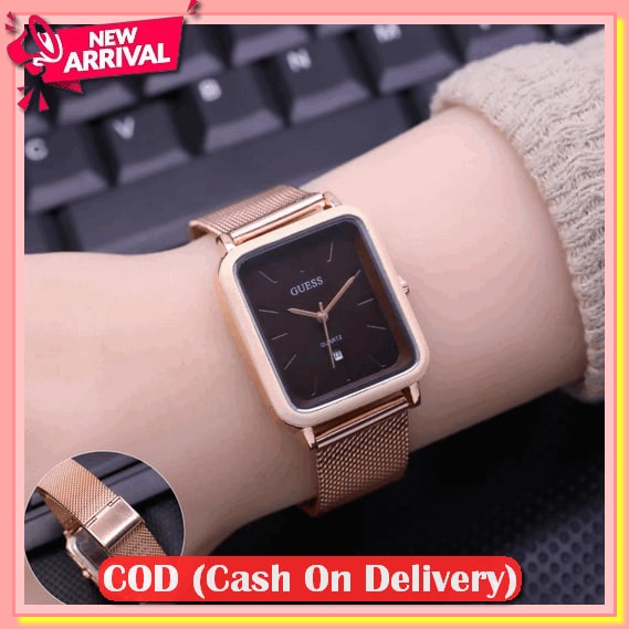 Jam Tangan Wanita Premium Rantai Ori Elegan Terbaru 2022 Bermerek Jsm Tangan Bulat Kotak Stenlis Imp