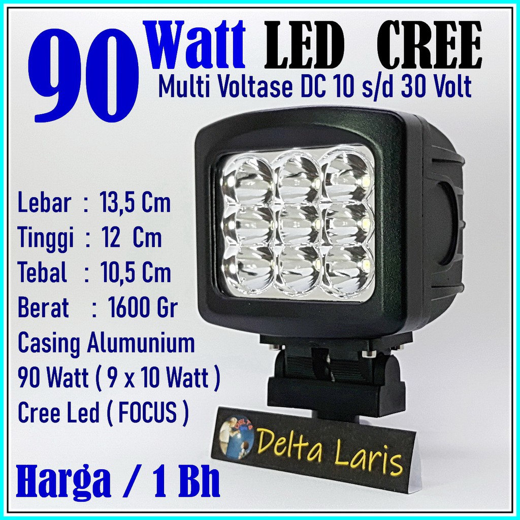 Lampu tembak sorot LED Cree 90 watt Spot Light Mobil Offroad Jeep dan Truk 12 volt 24 volt