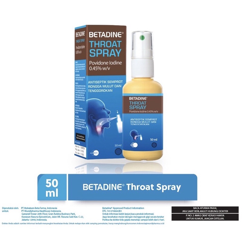 Betadine Throat Spray - Obat Semprot Tenggorokan 50ml