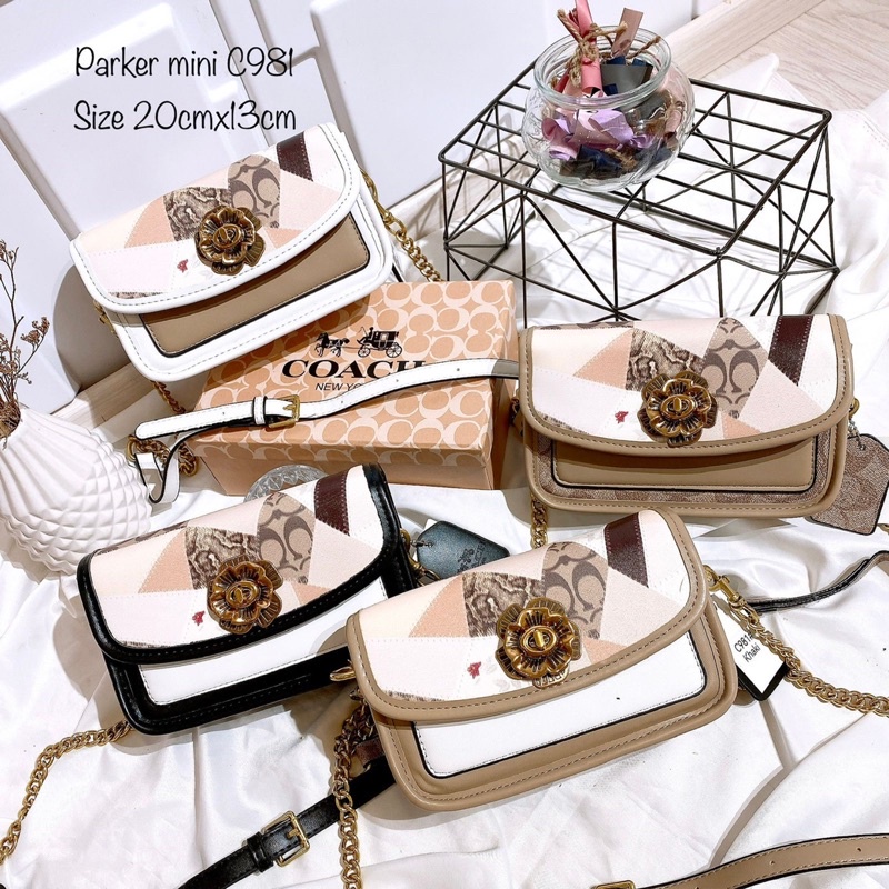 (Free Box) Co*ach Parker Mini Tas Cewek Tas Selempang Import Coach
