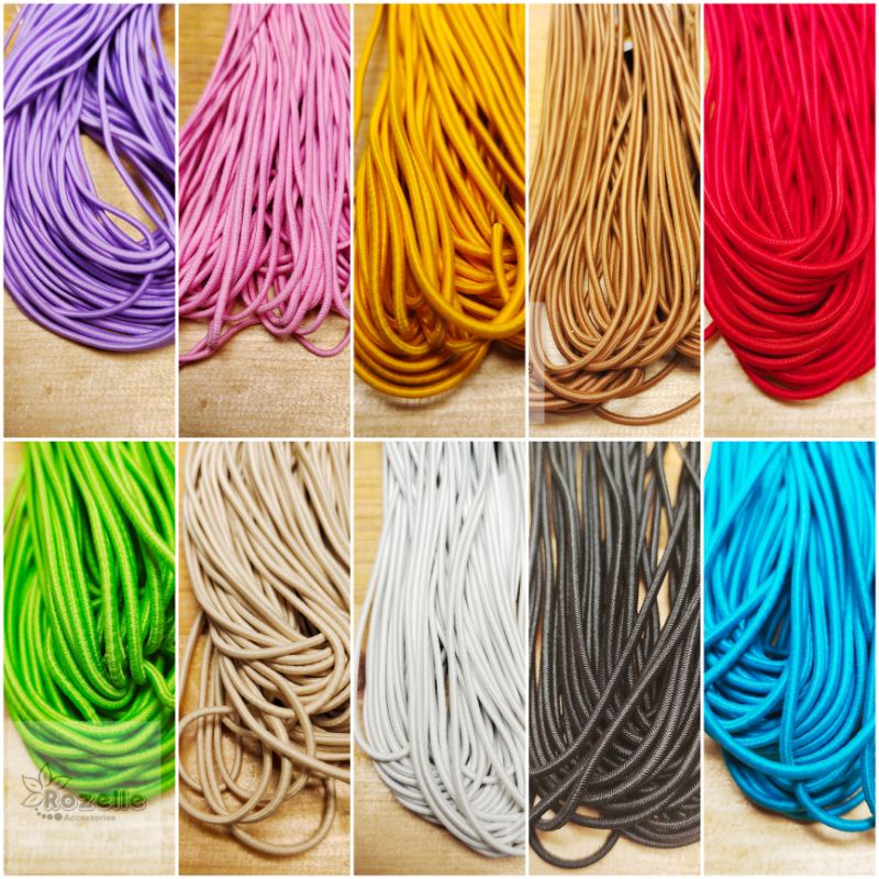 [3meter] Tali elastis 2mm/Tali karet 2mm/bahan konektor masker