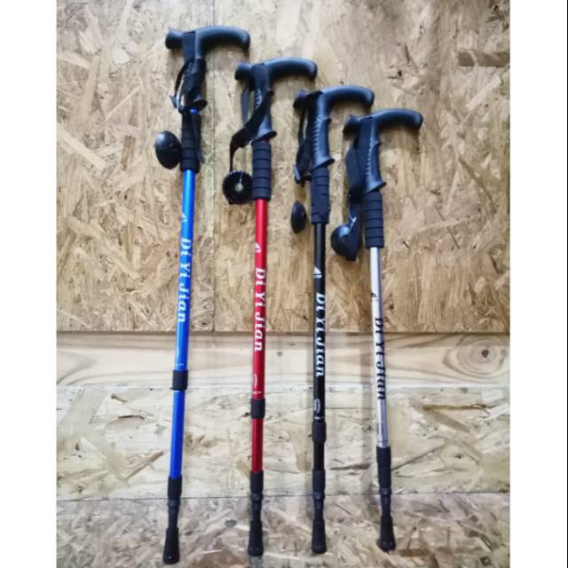 Treking pole - tongkat jalan ujung bengkok - Tongkat Pendaki - Tongkat Outdoor