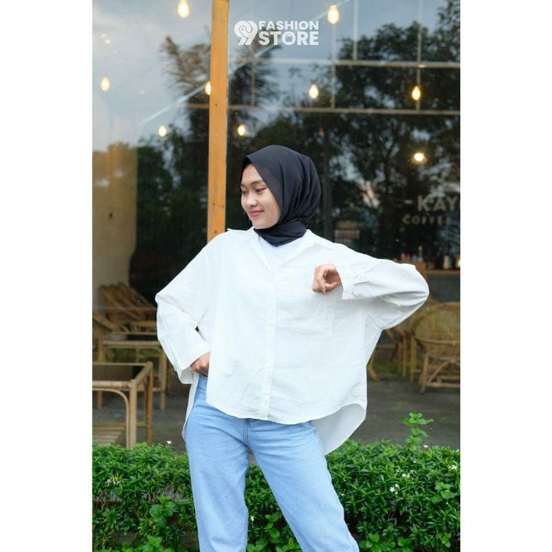 kemeja linen oversize