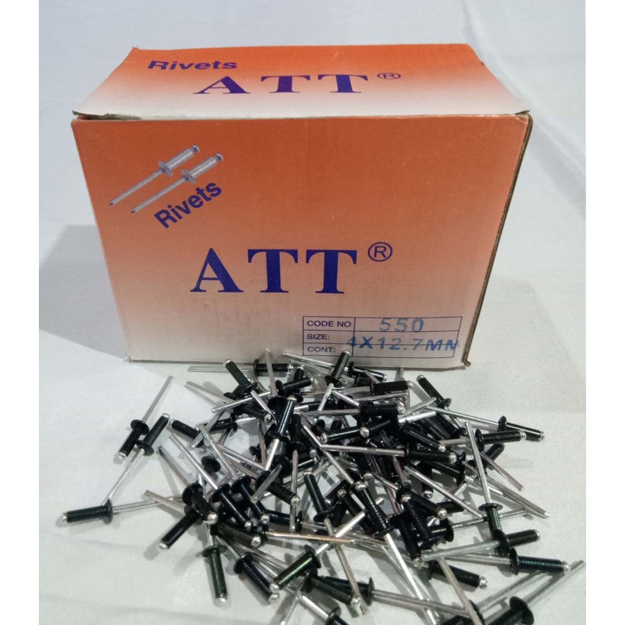 Paku Rivet ATT 550 (4x12.7mm) hitam putih white black