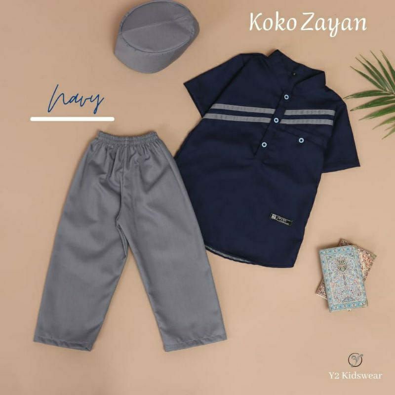 Koko Zayan By : Y2 ORIGINAL || Bahan Katun Toyobo royalmix || setelan anak Laki-laki lengan pendek