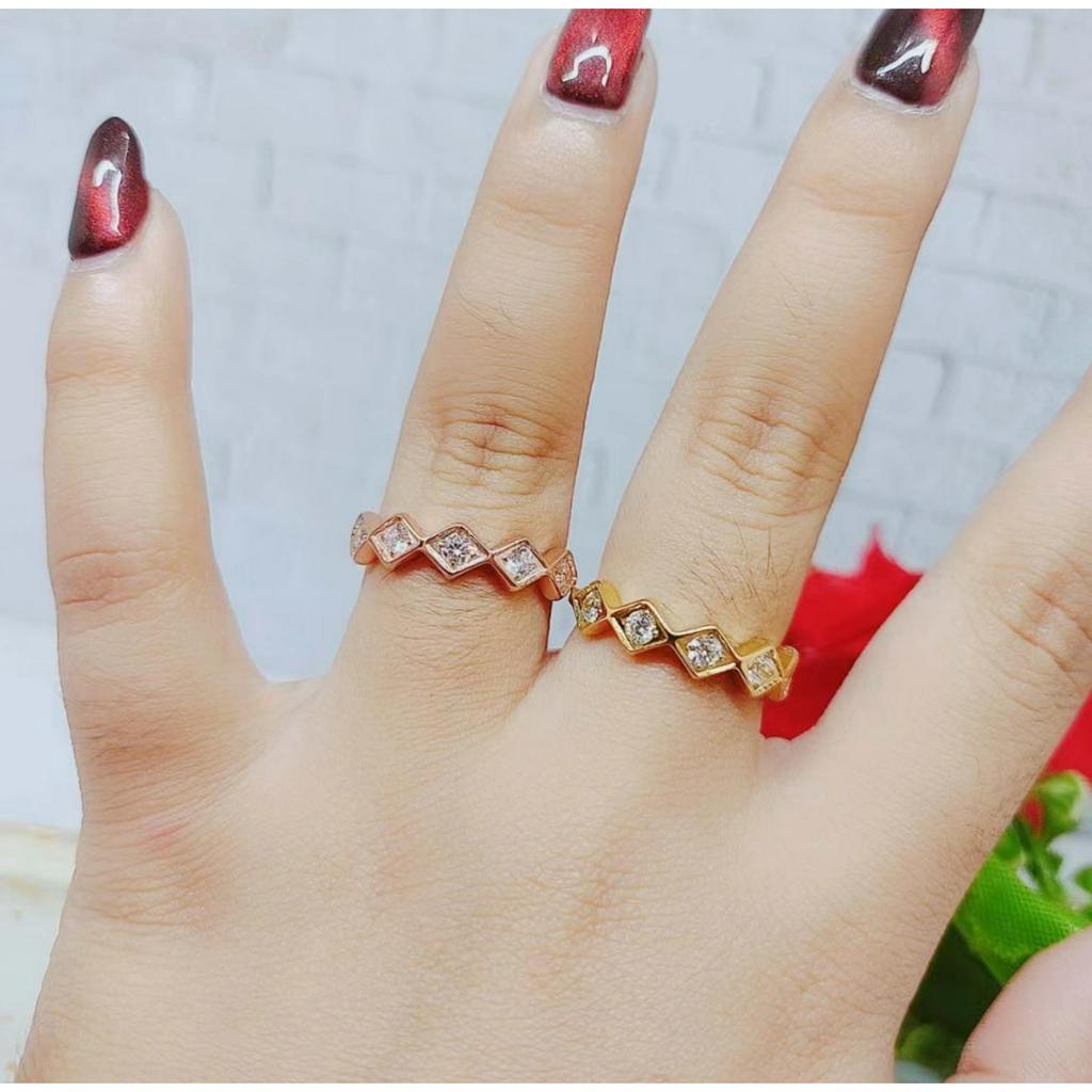 Cincin Titanium Permata Anti Karat Perhiasan Fashion R79/080