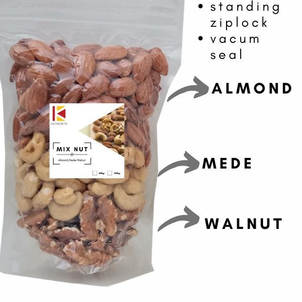 

GRATIS ONGKIR✅MIX NUT 250gr Roasted Kacang Almond Mede Walnut Panggang|SQ8