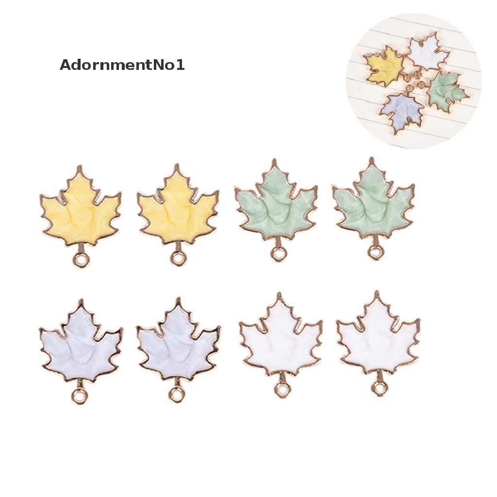 (AdornmentNo1) 10pcs / Set Liontin Daun Maple Bahan Alloy Handmade DIY Untuk Hadiah