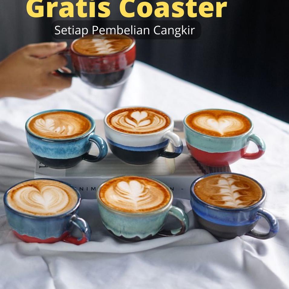 {MURMER} Naruna Cangkir Keramik Handle Cappucino