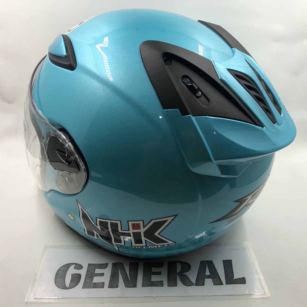 GOYANG HARGA:: Helm NHK R6 Solid Ice Blue Biru Muda Half Face BERKUALITAS