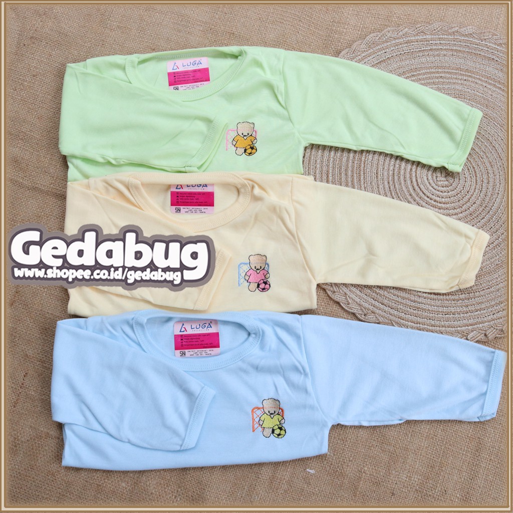 3pcs - Kaos Oblong Anak Luga Panjang Warna | Perlengkapan Pakaian Anak