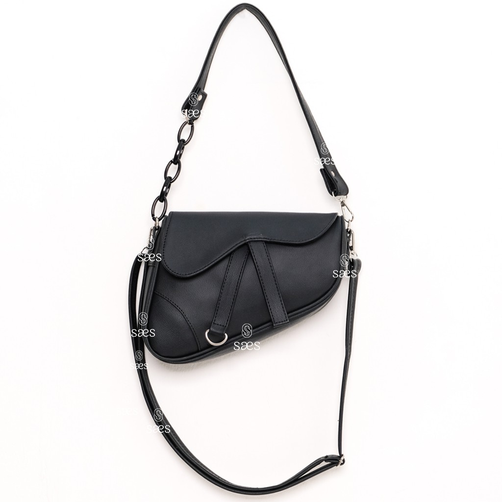 Quincy Saddle Bag Rantai Acrilic kulit tebal polos - Shoulder bag Fashion saes store ID Murah saes store 003