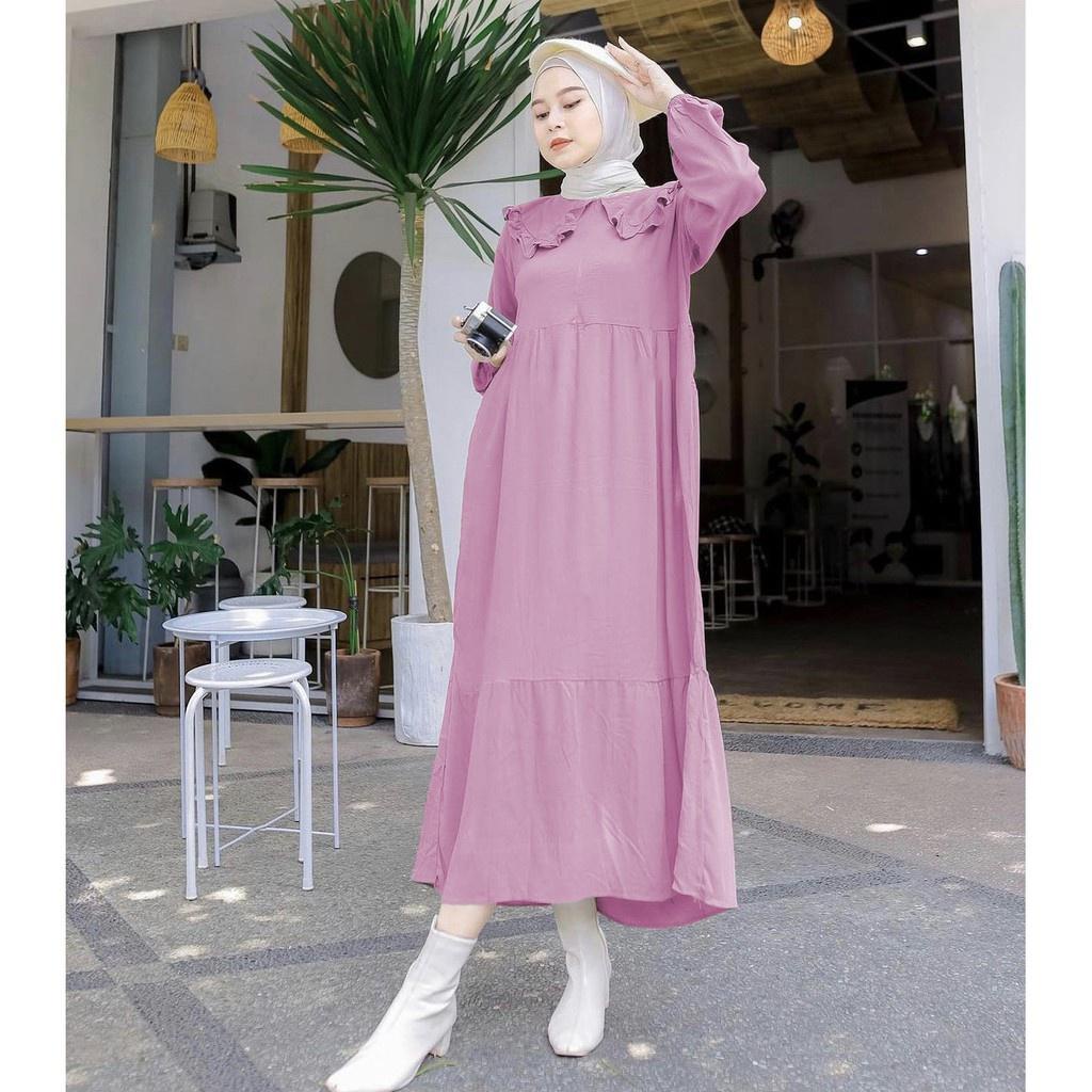 GSC - MARITA MIDI DRESS / GAMIS MUSLIM KEKINIAN / DRESS MIDI CREPE PREMIUM