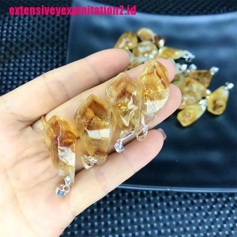 &lt; E2id &amp; &gt; Liontin Batu Kristal Enegry Brazil Citrine Alami DIY