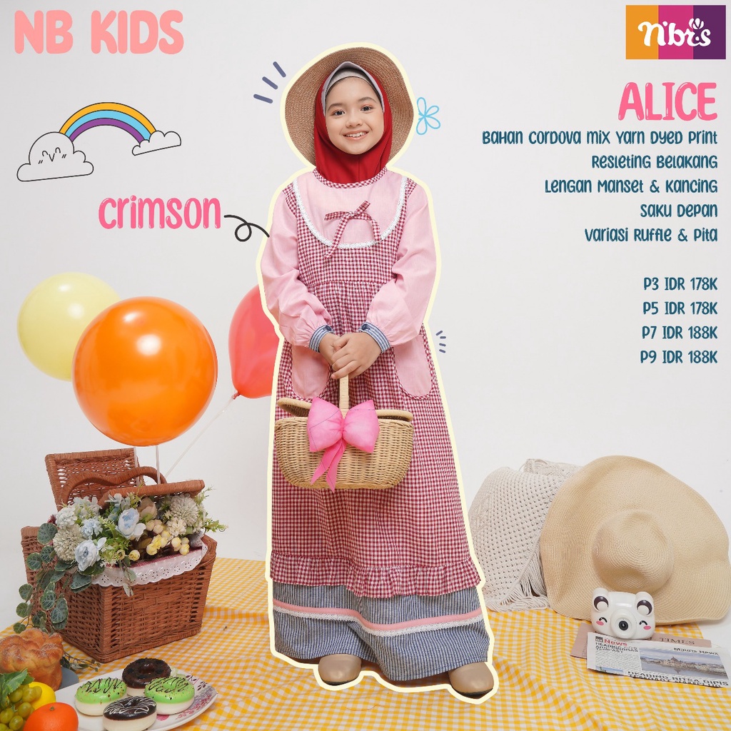 NIBRAS GAMIS ANAK NB KIDS ALICE Bahan Cordova Gamis Anak Model Terbaru