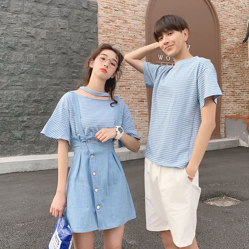 Baju Couple Musim Panas Kaos Lengan Pendek Dalam Setelan Jas Untuk Pria Dan Wanita