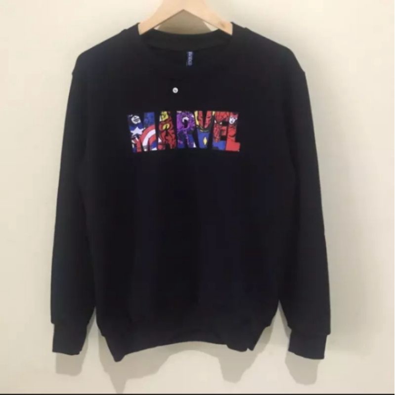 sweater crewneck Marvel laki-laki dewasa